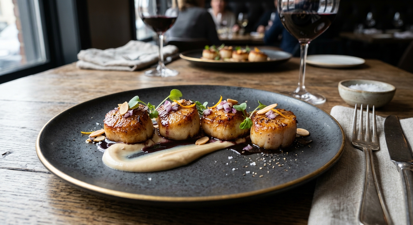 Searing the Scallops