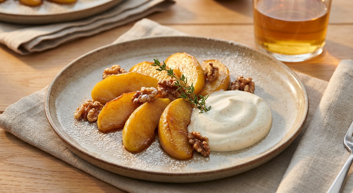 Close up of vanilla bean crème fraîche