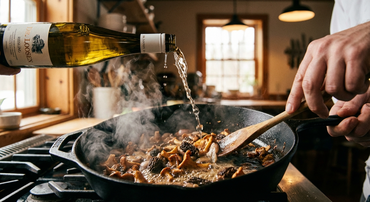 Preparing the mushroom sauce