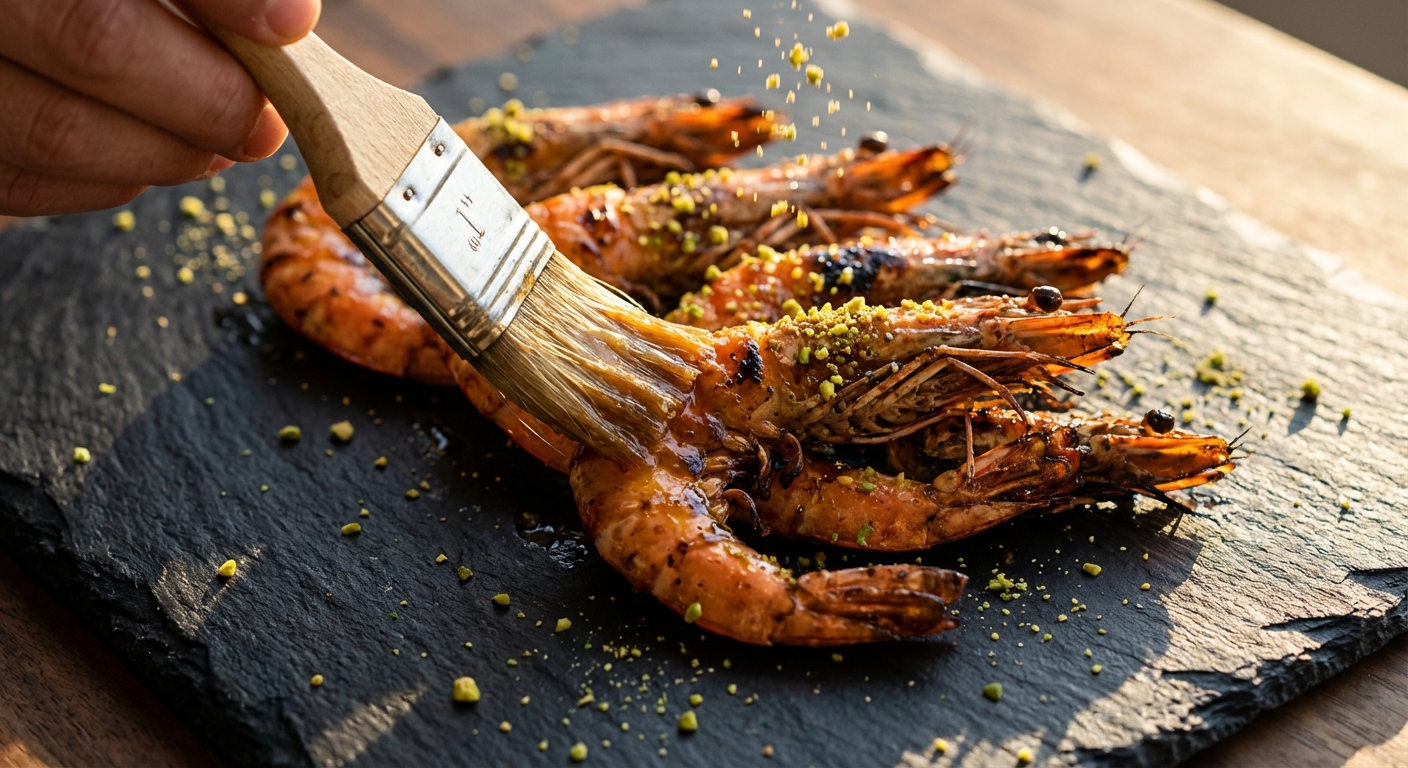 Preparing the Shrimp Glaze
