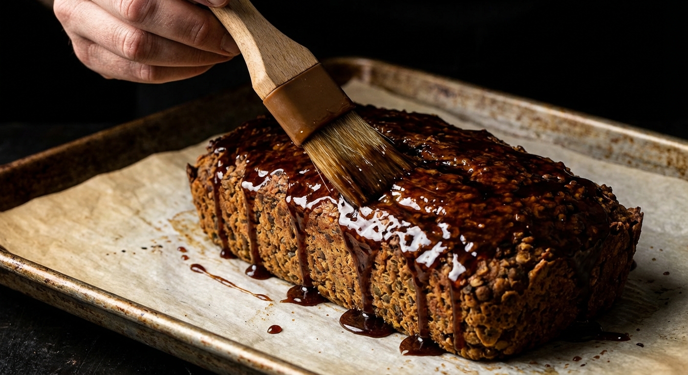 Applying the sticky malt glaze before baking