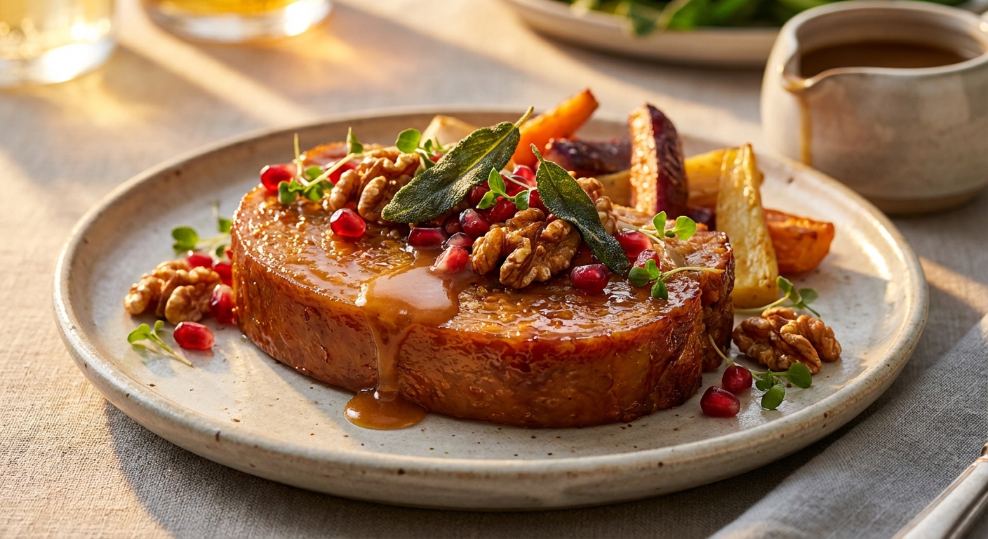 Serving the braten with festive side dishes