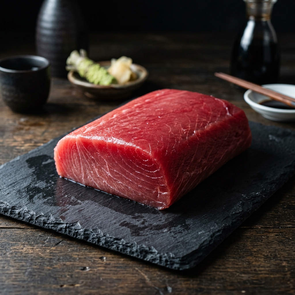 Fresh sashimi-grade tuna and aromatics