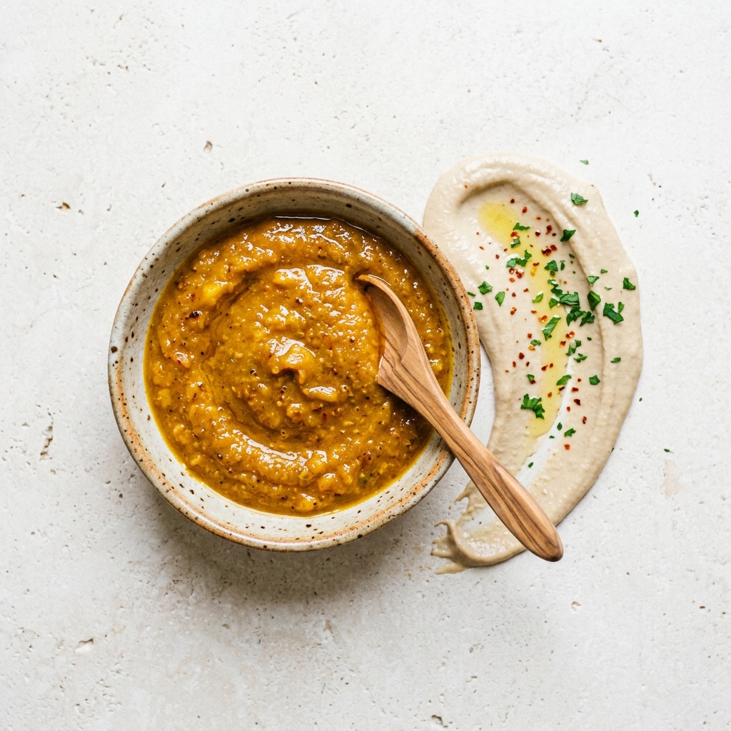 Fresh ingredients for Israeli Turkey Tartare