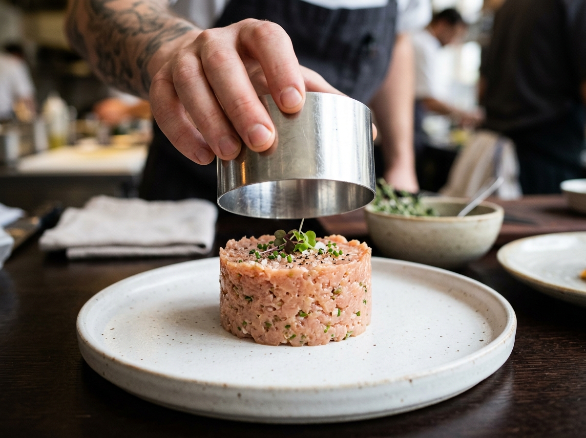 Mixing the tartare