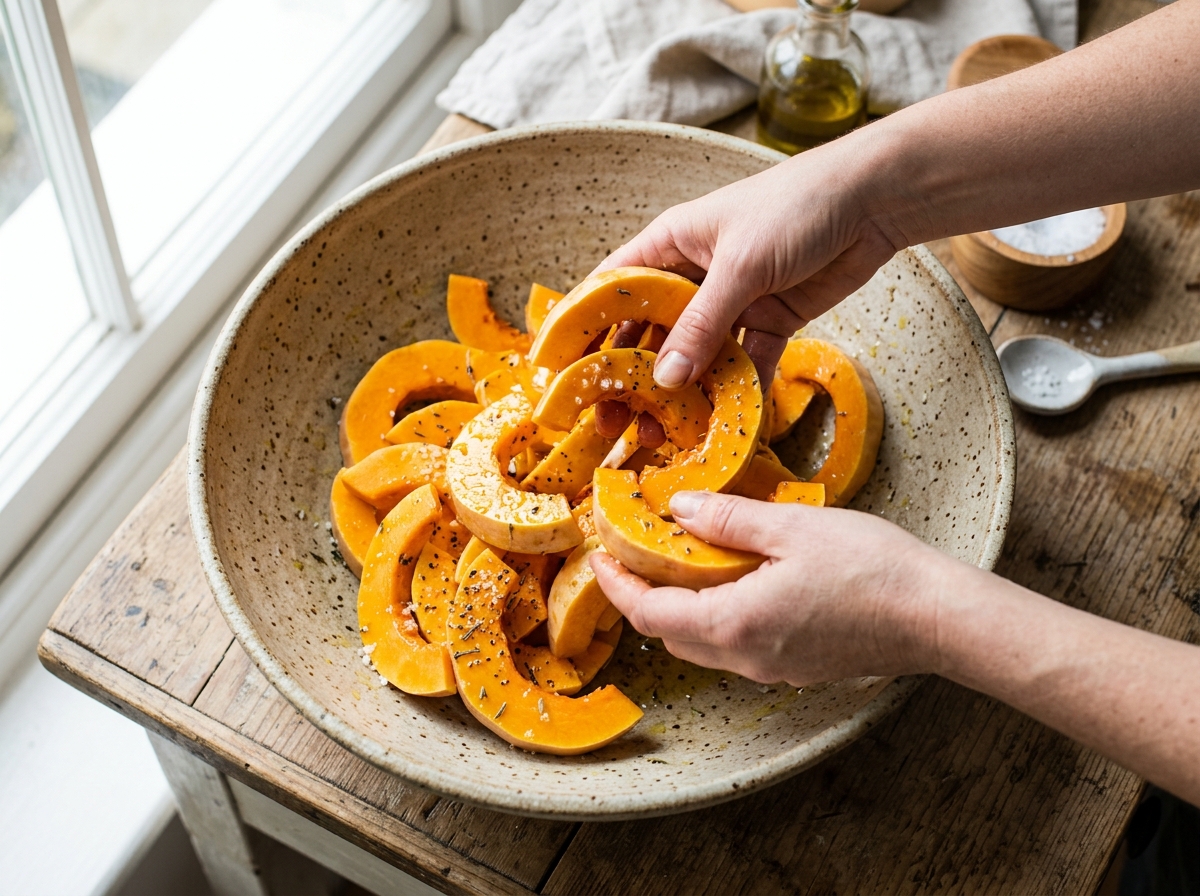 Whisking the honey glaze
