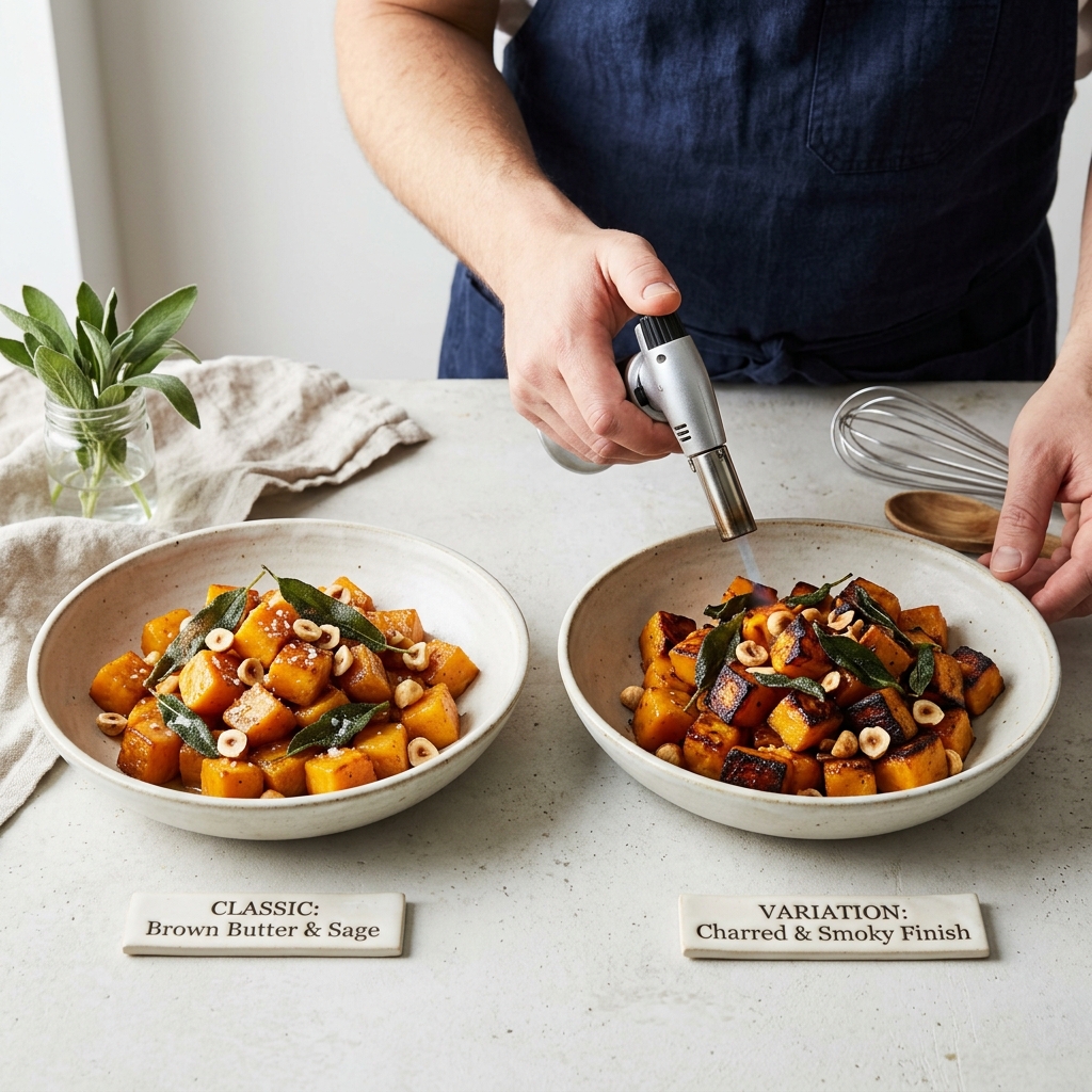 Technique for searing squash