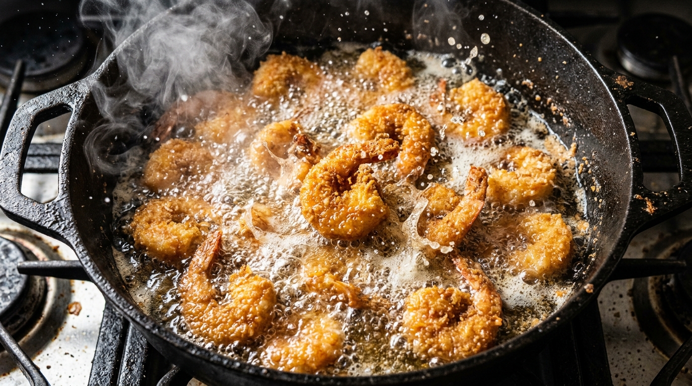 Heating the frying oil